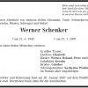 Schenker Werner 1943-2007 Todesanzeige